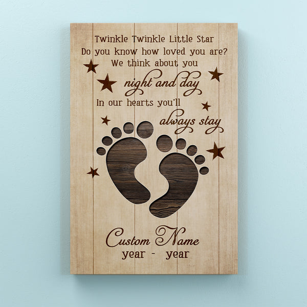 Memorial Canvas For Loss Baby Angel| Custom Gifts for Loss of Baby| Memorial Gift for Child in Heaven NXM76