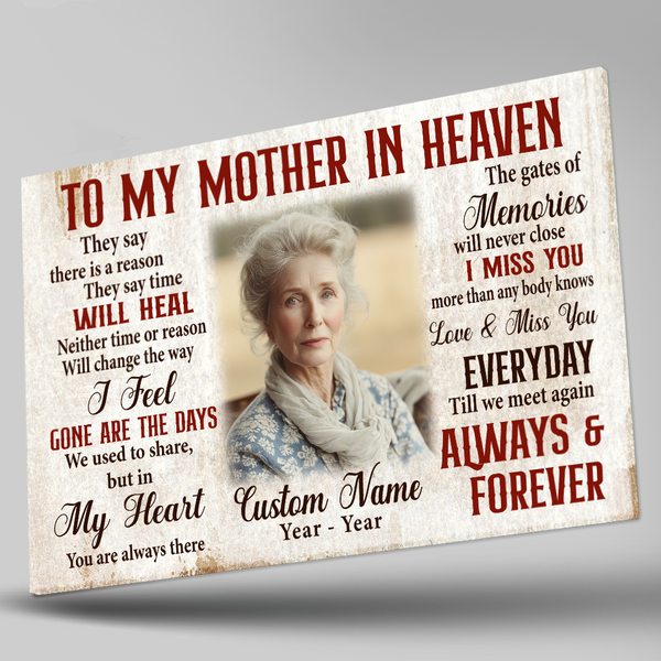 Memorial Gift Personalized for Loss of Mother, To My Mother In Heaven, Mom Bereavement NXM500