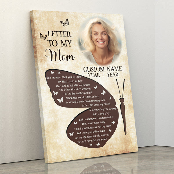 Letter To My Mom Memorial Gifts For Loss of Mother Personalized Gifts for Mom NXM497