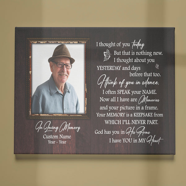 I Thought Of You Memorial Canvas Gifts| Sympathy Gift for Loss of Loved One In Heaven Bereavement Gift NXM165