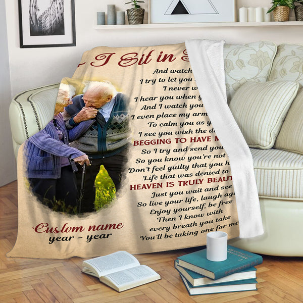 As I Sit In Heaven Memorial Blanket Personalized Bereavement Gift For Loss of Loved One MM11