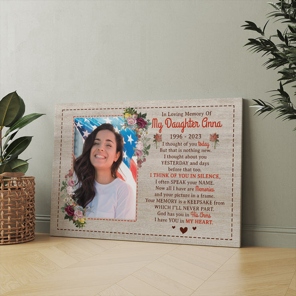 Personalized Memorial Gift Canvas| In Memory Of Loved One In Heaven| Sympathy Gift Memorial Gift for Loss NXM276