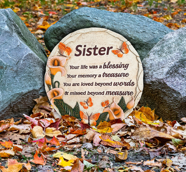 Sister Memorial Garden Stone Memorial Gifts for Loss of Sister in Memory of Sister Stepping Stone TNS10