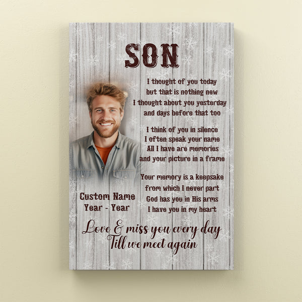 Son Memorial Canvas| Memorial Gift for Loss of Son In Heaven| Son Remembrance| In Memory Of Son NXM435