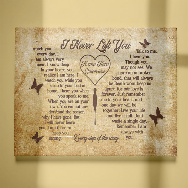 Memorial Canvas Gifts I Never Left You Personalized Sympathy Gift For Loss Of Loved One NXM144