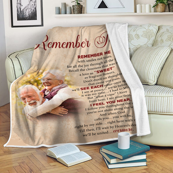 Personalized Memorial Blanket Remember Me - Remembrance Gift For Loss of Loved One MM18