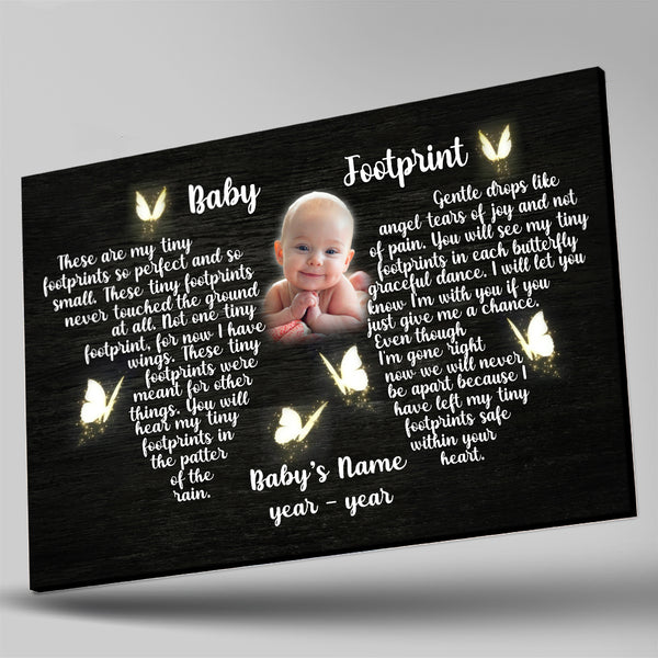 Baby Memorial Canvas| Personalized Memorial Gift For Loss of Baby Angel| Remembrance Gifts Loss of Child NXM77