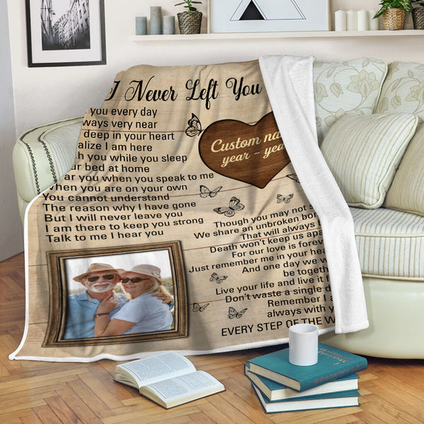 I Never Left You Personalized Memorial Blanket, Remembrance Gift For Loss of Loved One MM22