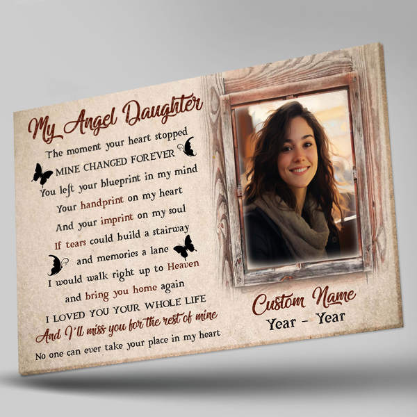 Daughter Memorial Canvas Gift| Sympathy Gifts For Loss Of Daughter| Daughter Angel NXM463