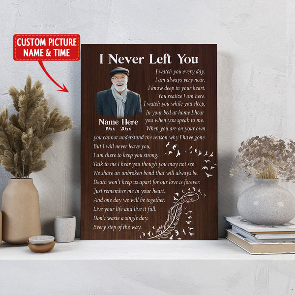 Personalized Memorial Canvas Gifts - I Never Left You| Sympathy Gift For Loss Of Loved One NXM403