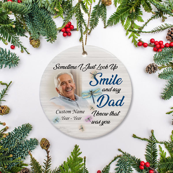 Personalized Memorial Ornament - Angel Dad In Heaven Ornament Christmas Sympathy Gift For Loss Of Father In Memory ODT97