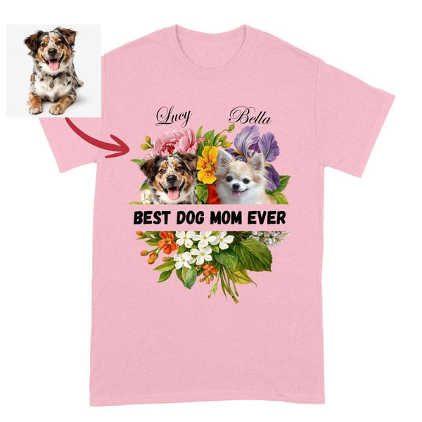 Floral Best Dog Mom Ever Custom Dogs T-shirt, Gift for Dog Mom FSD4829