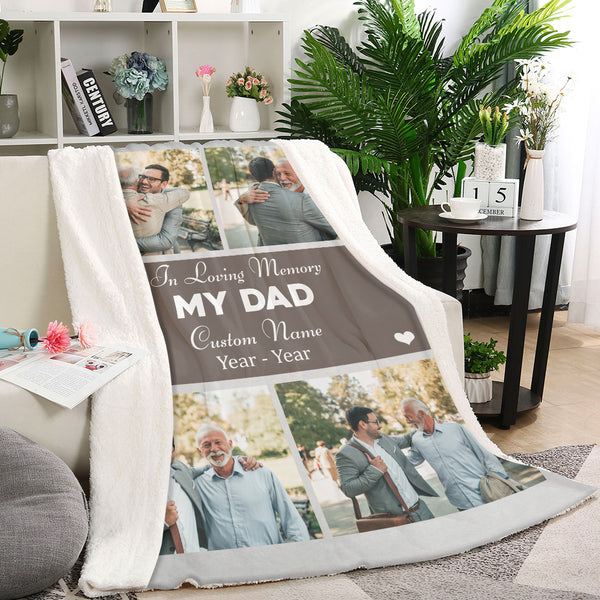 Memorial Blanket For Loss Of Dad| Dad Memorial Sympathy Blanket Throw| In Loving Memory of Dad MM38