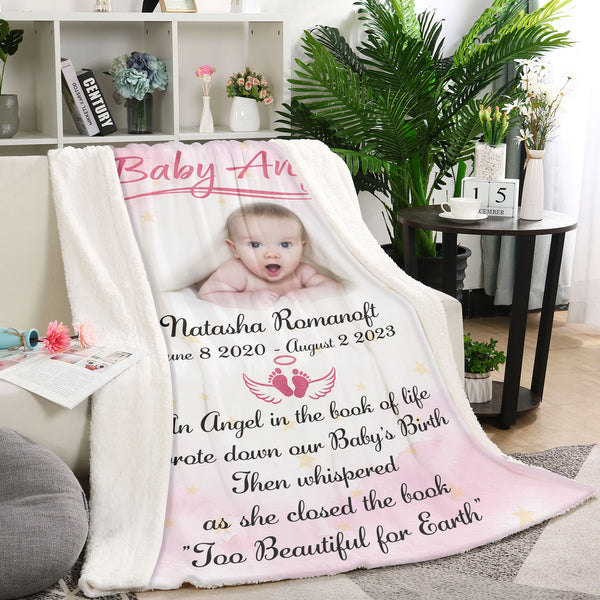 Baby Memorial Blanket, Sympathy Blanket Gift For Loss of Baby In Heaven, In Loving Memory Of Child MM27