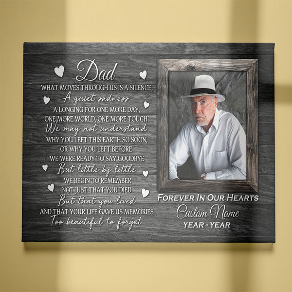 Dad Memorial Personalized Canvas - Sympathy Gift for Loss Of Father Loss Of Dad NXM274