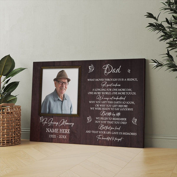 Dad Memorial Canvas| Personalized Dad Remembrance Sympathy Gift for Loss of Father Dad NXM272