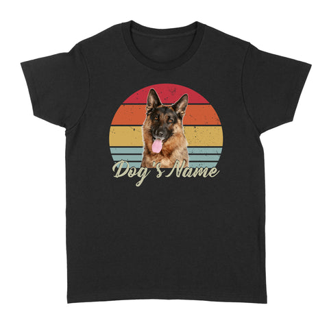 Personalized Dog Shirt with Vintage Portrait - Customize Your Dog Photo/Name Shirt in Retro Style Women's T-shirt