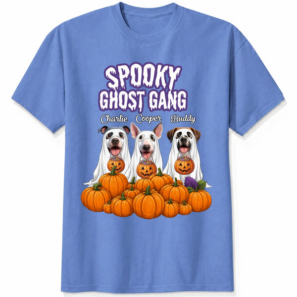 Funny Spooky Ghost Gang Custom Multiple Dogs with Pumpkims Halloween Unisex T-shirt FSDM55