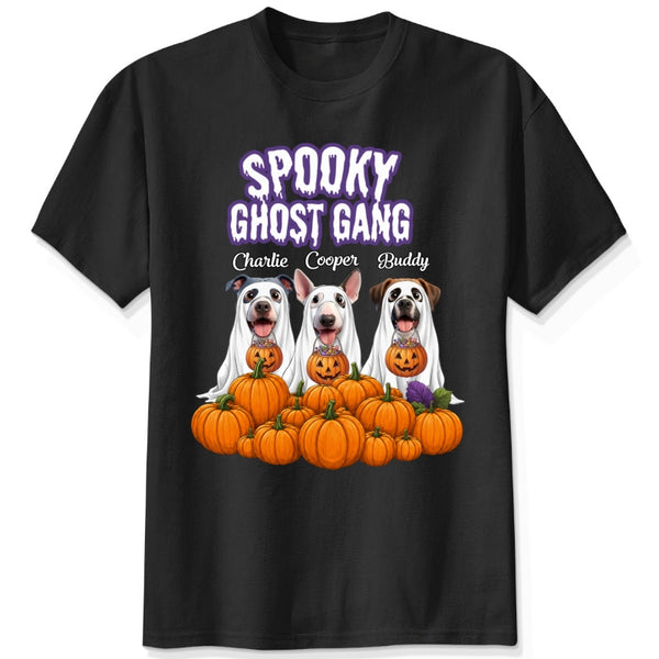 Funny Spooky Ghost Gang Custom Multiple Dogs with Pumpkims Halloween Unisex T-shirt FSDM55