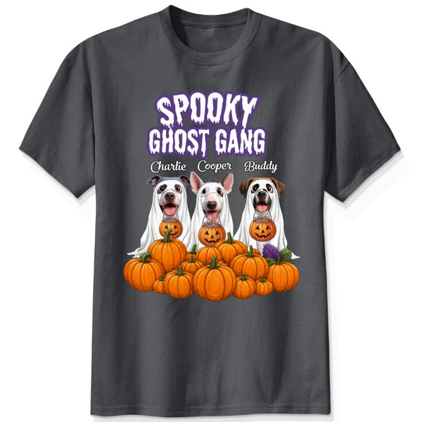 Funny Spooky Ghost Gang Custom Multiple Dogs with Pumpkims Halloween Unisex T-shirt FSDM55