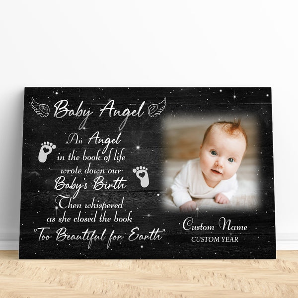 Baby Angel Memorial Canvas Gift Loss Baby| Memorial Gift For Loss of Baby In Heaven| Miscarriage Gifts NXM273