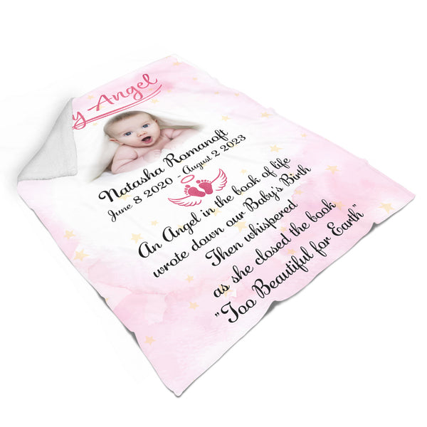 Baby Memorial Blanket, Sympathy Blanket Gift For Loss of Baby In Heaven, In Loving Memory Of Child MM27