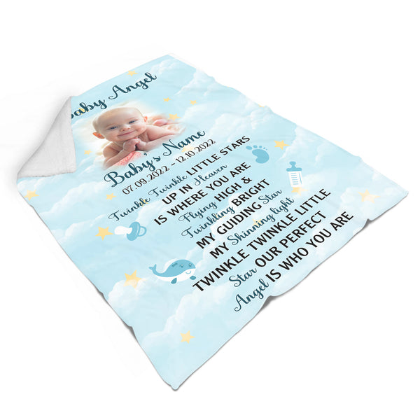 Baby Angel Memorial Blanket Gift, Sympathy Gift For Loss of Baby, Loss of Child Infant In Heaven MM31