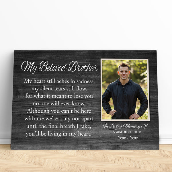 Personalized Brother Memorial Gift Canvas| My Beloved Brother Sympathy Gifts for Loss of Brother NXM312