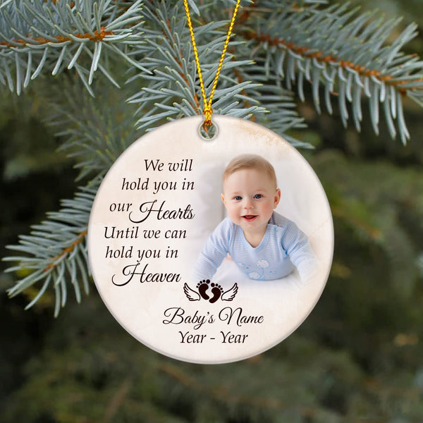 Baby Memorial Ornament - We'll Hold You In Heaven Sympathy Gift for Loss of Baby Child Infant ODT145