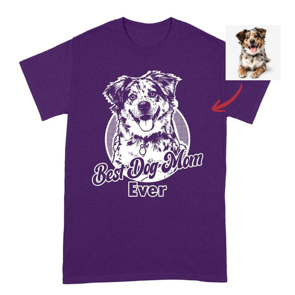 Best Dog Mom Ever Custom Dog T-shirt, Dog Art Personalized Gift FSD4826