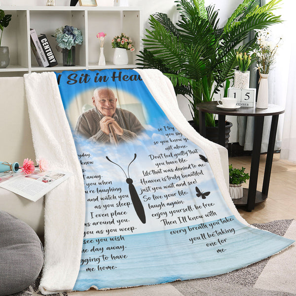 Memorial Blanket As I Sit In Heaven Personalized Remembrance Throw Gift For Loss of Loved One MM19