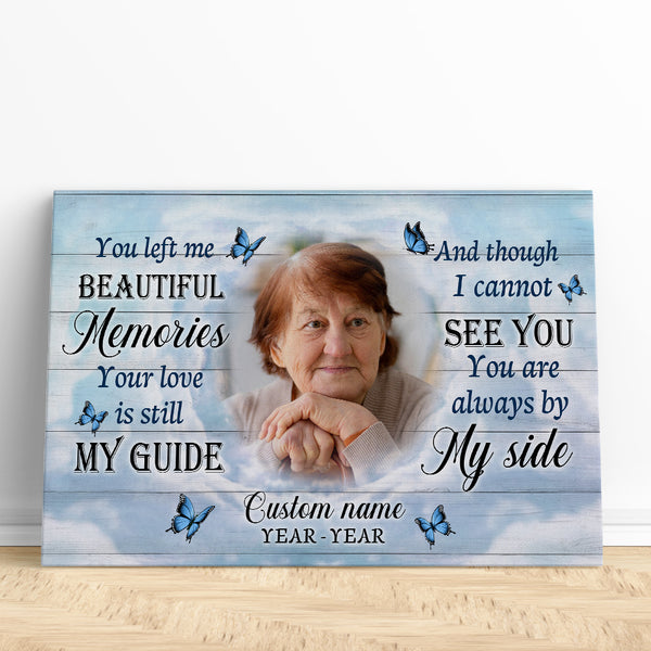 Personalized Memorial Canvas| Sympathy Gift for Loss of Loved One in Heaven Remembrance Gift NXM67