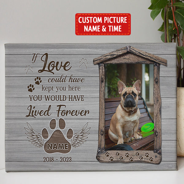 Personalized Memorial Dog Canvas Memorial Gifts For Loss of Dog Pet If Love Could Have Saved You NXM384