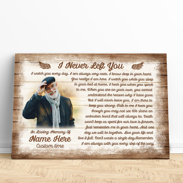 Memorial Gift Canvas Personalized| I Never Left You Sympathy Gifts For Loss Of Loved One NXM451