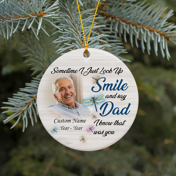 Personalized Memorial Ornament - Angel Dad In Heaven Ornament Christmas Sympathy Gift For Loss Of Father In Memory ODT97