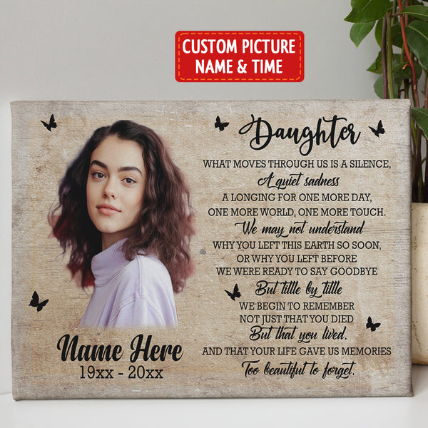 Daughter Memorial Canvas Gift, Sympathy Gift for Loss of Daughter, In Loving Memory Of Daughter NXM429