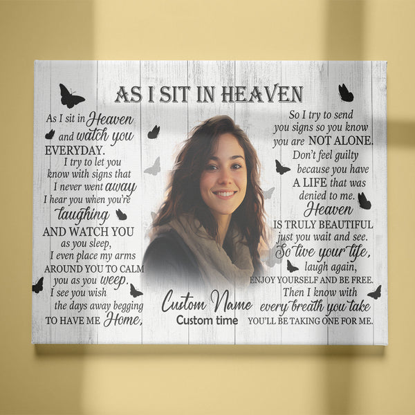 Memorial Canvas Gift| As I Sit In Heaven Bereavement Gift For Loss Of Loved One In Memory Gifts NXM450