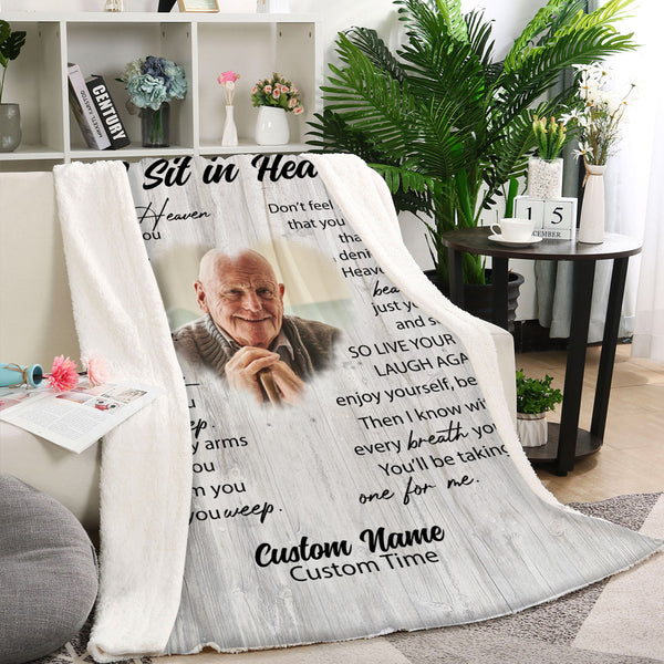 Memorial Blanket For Loss Of Loved One| As I Sit In Heaven Blanket Remembrance Gift MM36