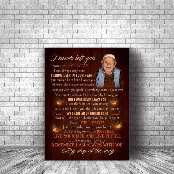 I Never Left You Memorial Canvas Gifts| Sympathy Gift for Loss of Loved One Remembrance Gifts NXM166