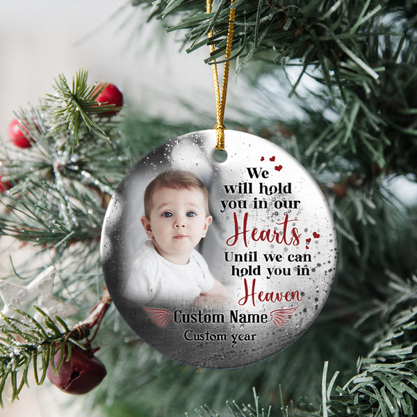 Baby Memorial Ornament - We'll Hold You In Heaven Sympathy Gift for Loss of Baby Child Infant Miscarriage Christmas ODT146