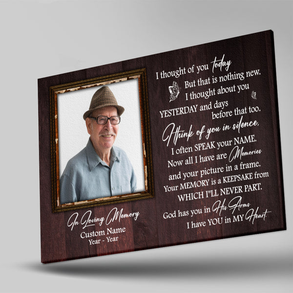 I Thought Of You Memorial Canvas Gifts| Sympathy Gift for Loss of Loved One In Heaven Bereavement Gift NXM165