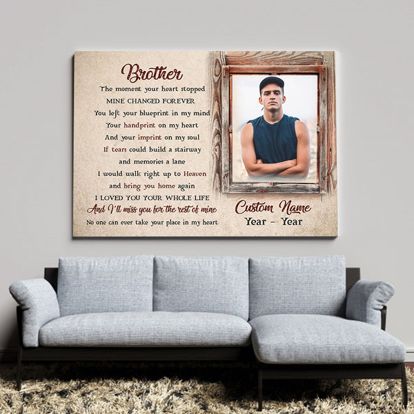 Brother Memorial Canvas Gift, Memorial Gift For Loss Of Brother, In Memory Of Brother NXM309