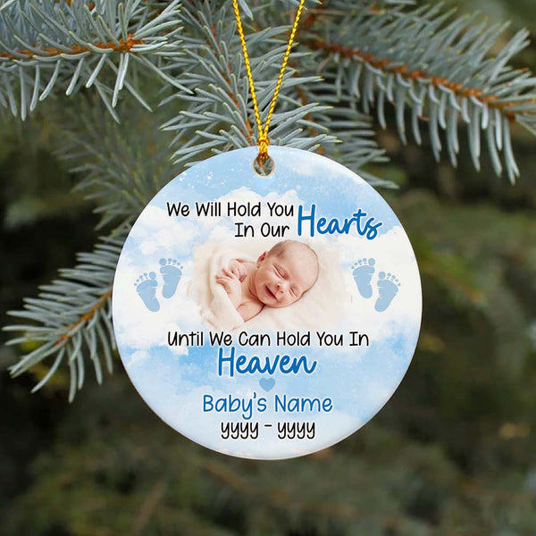 Baby Memorial Ornament - We'll Hold You In Heaven Sympathy Gift for Loss of Baby Child Infant Miscarriage Christmas ODT147