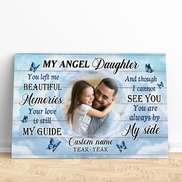 Angel Daughter Memorial Canvas, In Loving Memory Of Daughter, Sympathy Gift for Loss of Daughter NXM424