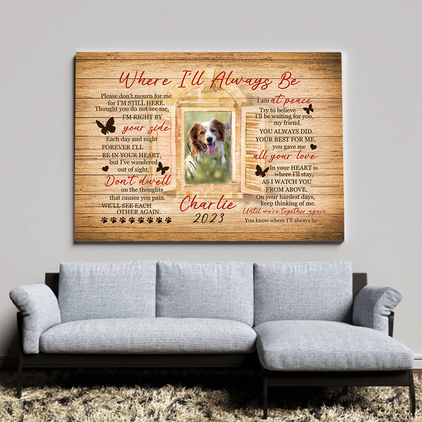 Personalized Memorial Canvas Gift For Loss Of Dog| Memorial Gifts for Loss of Dog In Heaven NXM120