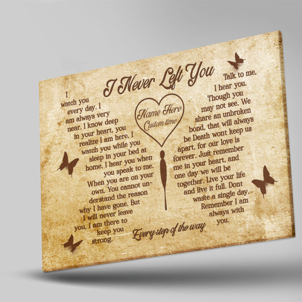 Memorial Canvas Gifts I Never Left You Personalized Sympathy Gift For Loss Of Loved One NXM144