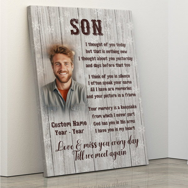 Son Memorial Canvas| Memorial Gift for Loss of Son In Heaven| Son Remembrance| In Memory Of Son NXM435