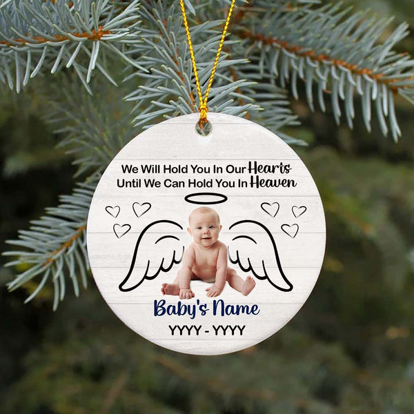 Baby Memorial Ornament - We'll Hold You In Heaven Sympathy Gift for Loss of Baby Child Infant Miscarriage Christmas ODT148