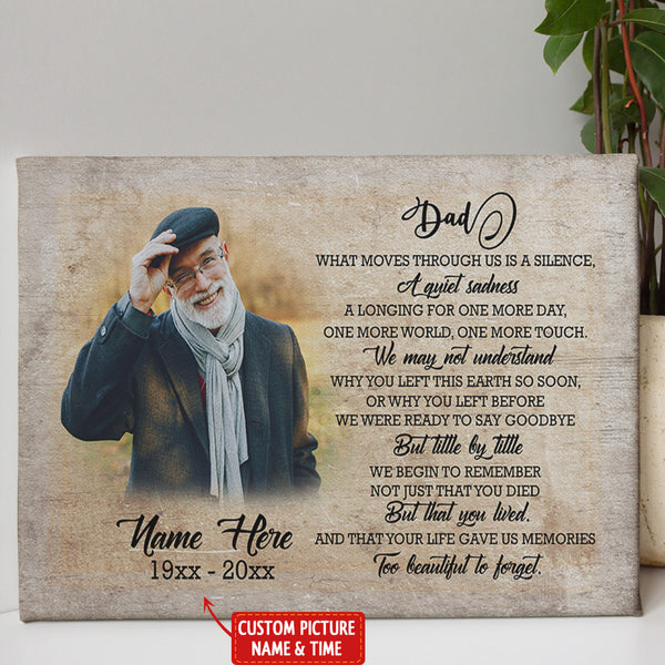 Dad Memorial Canvas Gift, Personalized Memorial Gifts for Loss of Dad Father In Memory NXM286