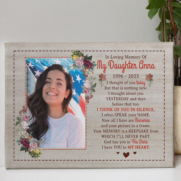 Personalized Memorial Gift Canvas| In Memory Of Loved One In Heaven| Sympathy Gift Memorial Gift for Loss NXM276